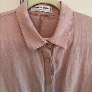 Pink linen jump suit